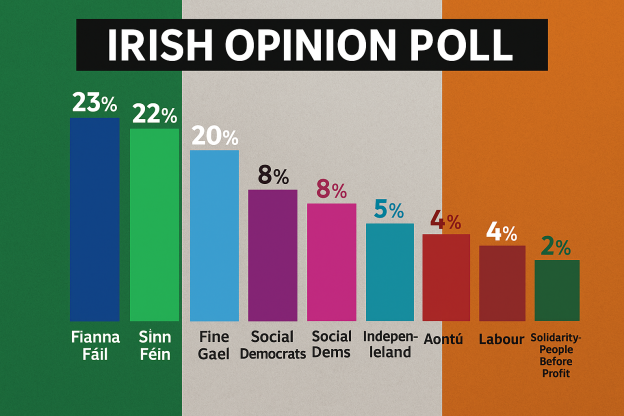Fianna Fáil Holds Narrow Lead in New Poll as Sinn Féin Closes the Gap